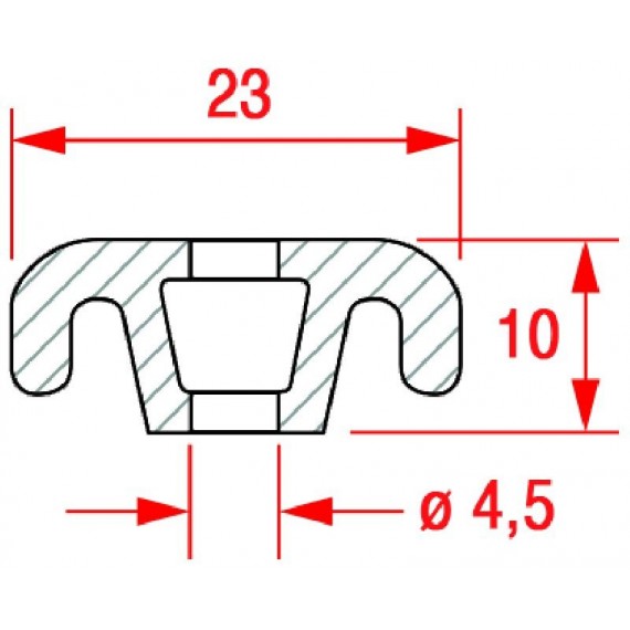 PROFILO PVC NERO PER GUARNIZIONI 2500 mm