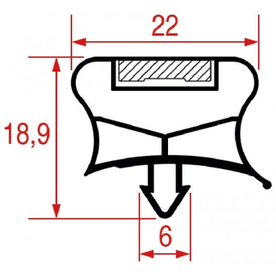 GUARNIZIONE AD INCASTRO 635x410 mm