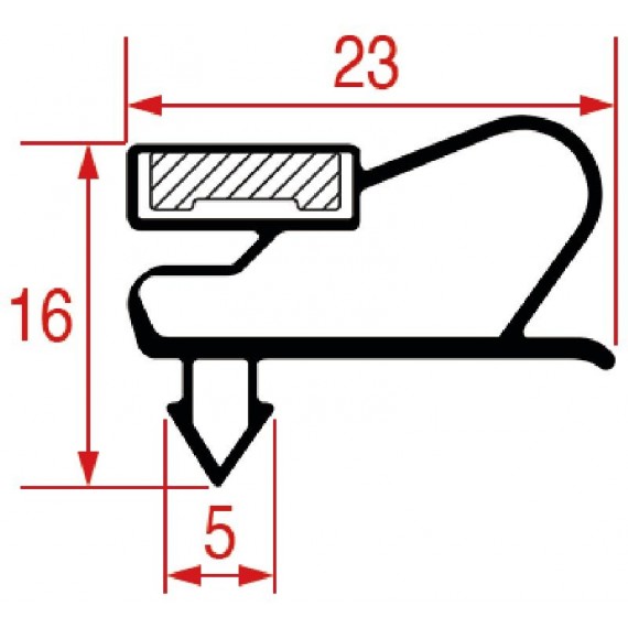 GUARNIZIONE AD INCASTRO 1680x730 mm