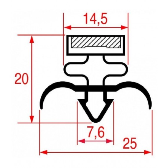 GUARNIZIONE AD INCASTRO 1370x577 mm