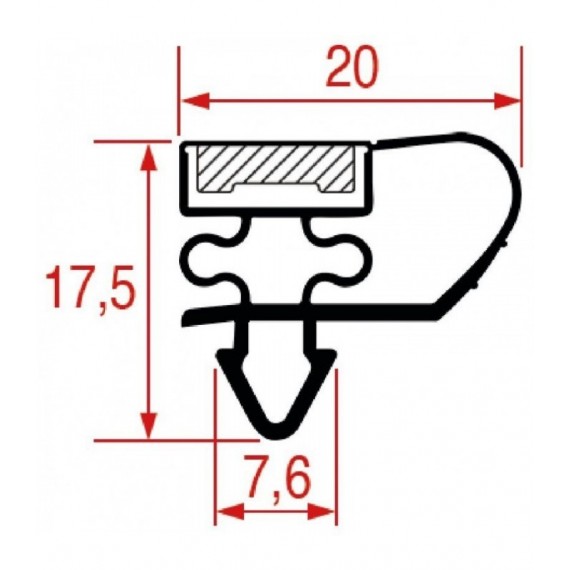 GUARNIZIONE AD INCASTRO 600x405 mm
