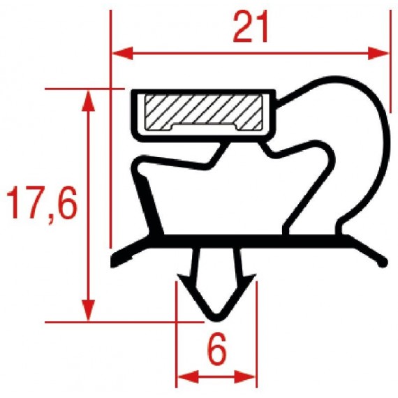 GUARNIZIONE AD INCASTRO 610x400 mm