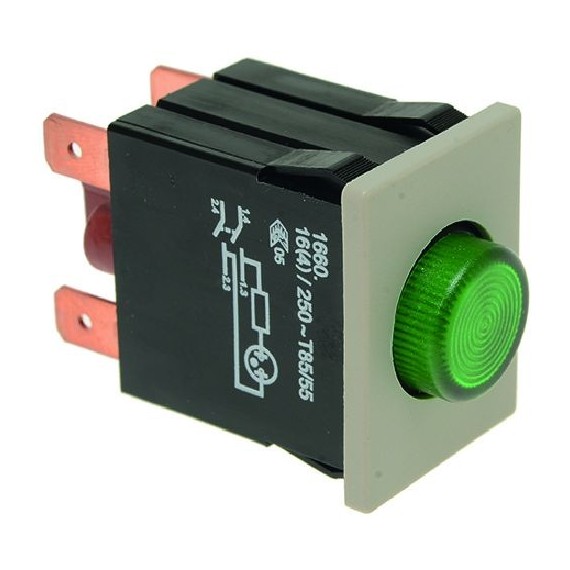 INTERRUTTORE BIPOLARE VERDE 16A 250V