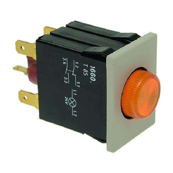PULSANTE BIPOLARE ARANCIO 16A 250V