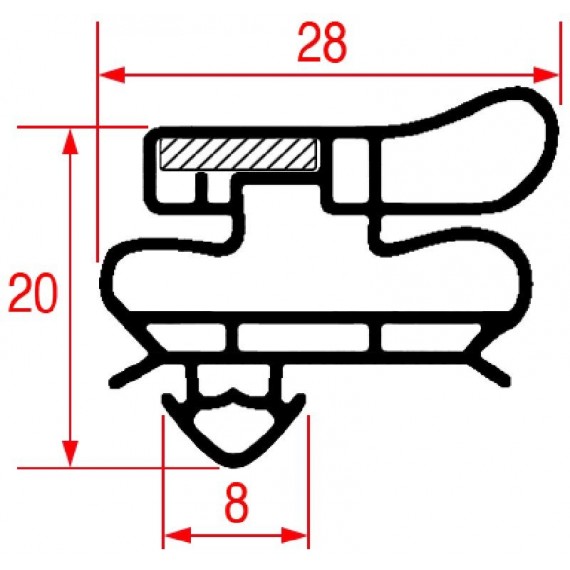 GUARNIZIONE AD INCASTRO 1635x620 mm