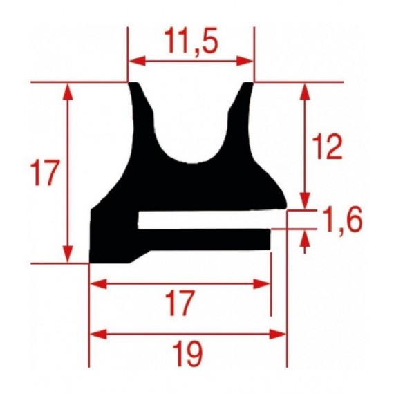 GUARNIZIONE PORTA FORNO 700x250 mm
