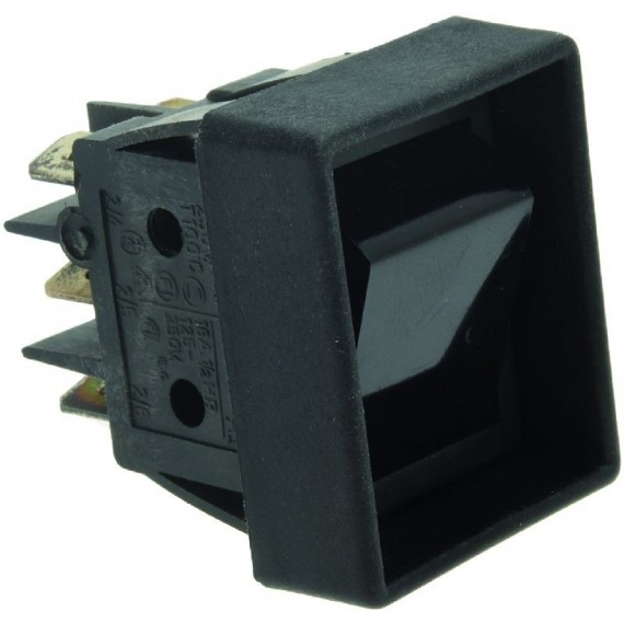 INTERRUTTORE BIPOLARE NERO 16A 250V