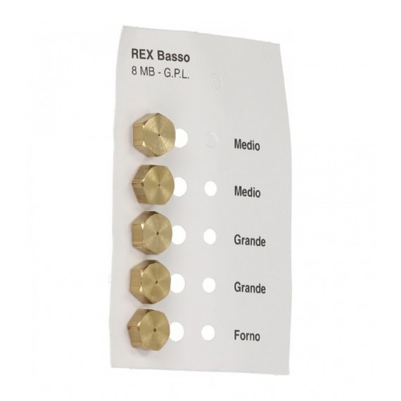 INIETTORI GPL 8MB REX BASSO KIT 5 PEZZI