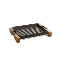 Padella grill con supporto a servire
