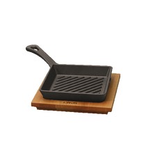 Padella grill con supporto a servire