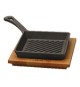 Padella grill in ghisa con supporto a servire