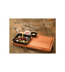 Padella grill con supporto a servire