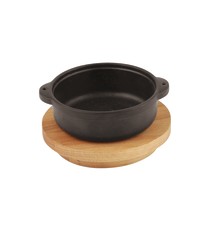 Casseruola con supporto legno