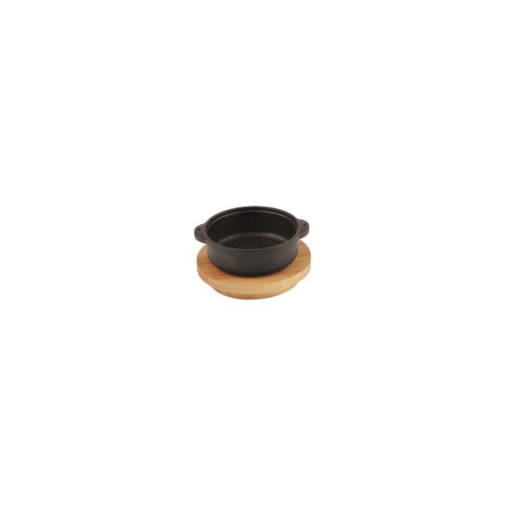 Casseruola con supporto legno