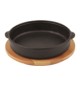Casseruola in ghisa con supporto legno