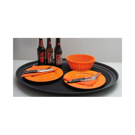 Vassoio rettangolare con grip antiscivolo nero cm 35x46