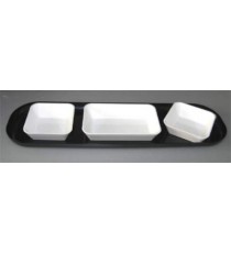 Vassoio rettangolare con set di 4 vaschette cm 23x29x2