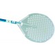 PALA PER PIZZA IN ALLUMINIO RETTANGOLARE FORATA CM.33x33 MANICO 120 CM. AZZURRA