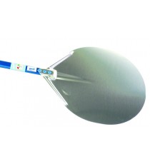 PALA PER PIZZA IN ALLUMINIO TONDA FORATA CM.45 MANICO 180 CM. AZZURRA