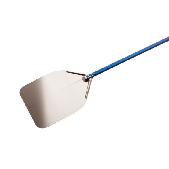 PALA PER PIZZA IN ACCIAIO INOX RETTANGOLARE CM.33x33 MANICO 180 CM. AZZURRA