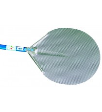 PALA PER PIZZA IN ACCIAIO INOX ALTO SCORRIMENTO RETTANGOLARE CM.36x36 MANICO 150 CM. AZZURRA