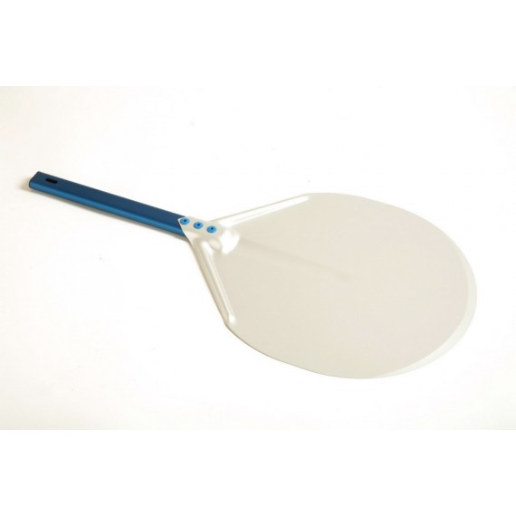 PALA PER PIZZA IN ACCIAIO INOX ALTO SCORRIMENTO TONDA CM.36 MANICO 200 CM. AZZURRA