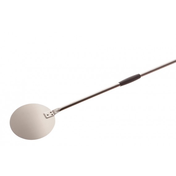 PALETTINO PER PIZZA ACCIAIO INOX RINFORZATO FORATO CM.26 MANICO 180 CM. ALICE