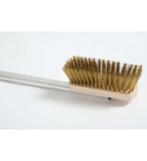 SPAZZOLA ORIENTABILE CON SETOLE IN OTTONE 16x5 CM. MANICO 150 CM. IN ALLUMINIO
