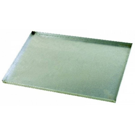 TEGLIA RETTANGOLARE PER PIZZA IN LAMIERA BLUITA BORDO DRITTO 40x60x2 CM.