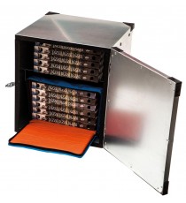 BOX RIGIDO CON GUIDE COIBENTATO PER TRASPORTO PIZZA PER 12 CARTONI DA 33 CM.