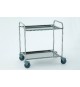 CARRELLO IN ACCIAIO INOX LINEA MENSA 2 RIPIANI ESTRAIBILI 83x58x93 CM.