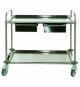 CARRELLO IN ACCIAIO INOX LINEA MENSA 1 CASSETTO 2 RIPIANI ESTRAIBILI 83x58x93 CM.