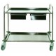 CARRELLO IN ACCIAIO INOX LINEA MENSA 3 RIPIANI ESTRAIBILI 103x58x93 CM.