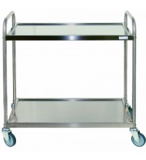 CARRELLO IN ACCIAIO INOX LINEA MENSA 2 CASSETTI 2 RIPIANI ESTRAIBILI 103x58x93 CM.