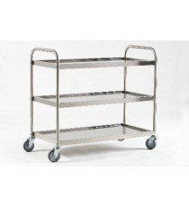 CARRELLO IN ACCIAIO INOX LINEA MENSA 2 RIPIANI NON REMOVIBILI 103x58x93 CM.