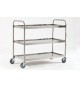 CARRELLO IN ACCIAIO INOX LINEA MENSA 3 RIPIANI NON REMOVIBILI 103x52x93 CM.