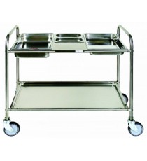 CARRELLO IN ACCIAIO INOX LINEA MENSA 3 RIPIANI NON REMOVIBILI 103x52x93 CM.