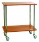CARRELLO IN ACCIAIO INOX CON 2 RIPIANI IN LEGNO LAMINATO LINEA ASSO 40x70x78 CM.