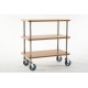 CARRELLO IN ACCIAIO INOX CON 2 RIPIANI IN LEGNO LAMINATO LINEA ASSO 40x70x78 CM.