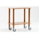 CARRELLO IN ACCIAIO INOX CON 3 RIPIANI IN LEGNO LAMINATO LINEA ASSO 40x70x78 CM.