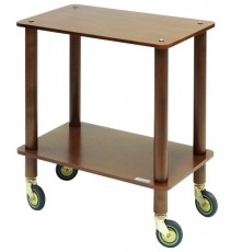 CARRELLO IN ACCIAIO INOX CON 3 RIPIANI IN LEGNO LAMINATO LINEA ASSO 40x70x78 CM.
