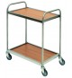 CARRELLO IN ACCIAIO INOX CON 2  RIPIANI IN LEGNO LAMINATO LINEA LAMINATO STANDARD 78x52x93 CM.