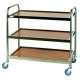 CARRELLO IN ACCIAIO INOX CON 2  RIPIANI IN LEGNO LAMINATO LINEA LAMINATO STANDARD 78x52x93 CM.