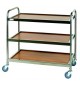 CARRELLO IN ACCIAIO INOX CON 3  RIPIANI IN LEGNO LAMINATO LINEA LAMINATO STANDARD 78x52x93 CM.