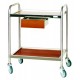 CARRELLO IN ACCIAIO INOX CON 3 RIPIANI IN LEGNO LAMINATO LINEA LAMINATO STANDARD 98x52x93 CM.
