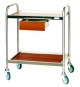 CARRELLO IN ACCIAIO INOX CON 1 CASSETTO PORTAPOSATE 2 RIPIANI IN LEGNO LAMINATO  LINEA LAMINATO STANDARD 78x52x93 CM.