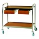 CARRELLO IN ACCIAIO INOX CON 1 CASSETTO PORTAPOSATE 2 RIPIANI IN LEGNO LAMINATO  LINEA LAMINATO STANDARD 78x52x93 CM.