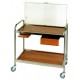 CARRELLO ACCIAIO INOX CON 1 CASSETTO 2 RIPIANI IN LEGNO LAMINATO CON CUPOLA  1 SUP. ESTR. LINEA LAMINATO STANDARD 78x52x93 CM.