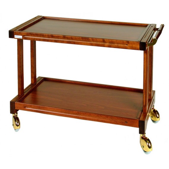 CARRELLO ACCIAIO INOX CON 1 CASSETTO 2 RIPIANI IN LEGNO LAMINATO CON CUPOLA  1 SUP. ESTR. LINEA LAMINATO STANDARD 98x52x93 CM.