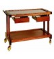 CARRELLO IN LEGNO MASSELLO 2 RIPIANI 1 CASSETTO LINEA MASSELLO 86x50x83 CM.